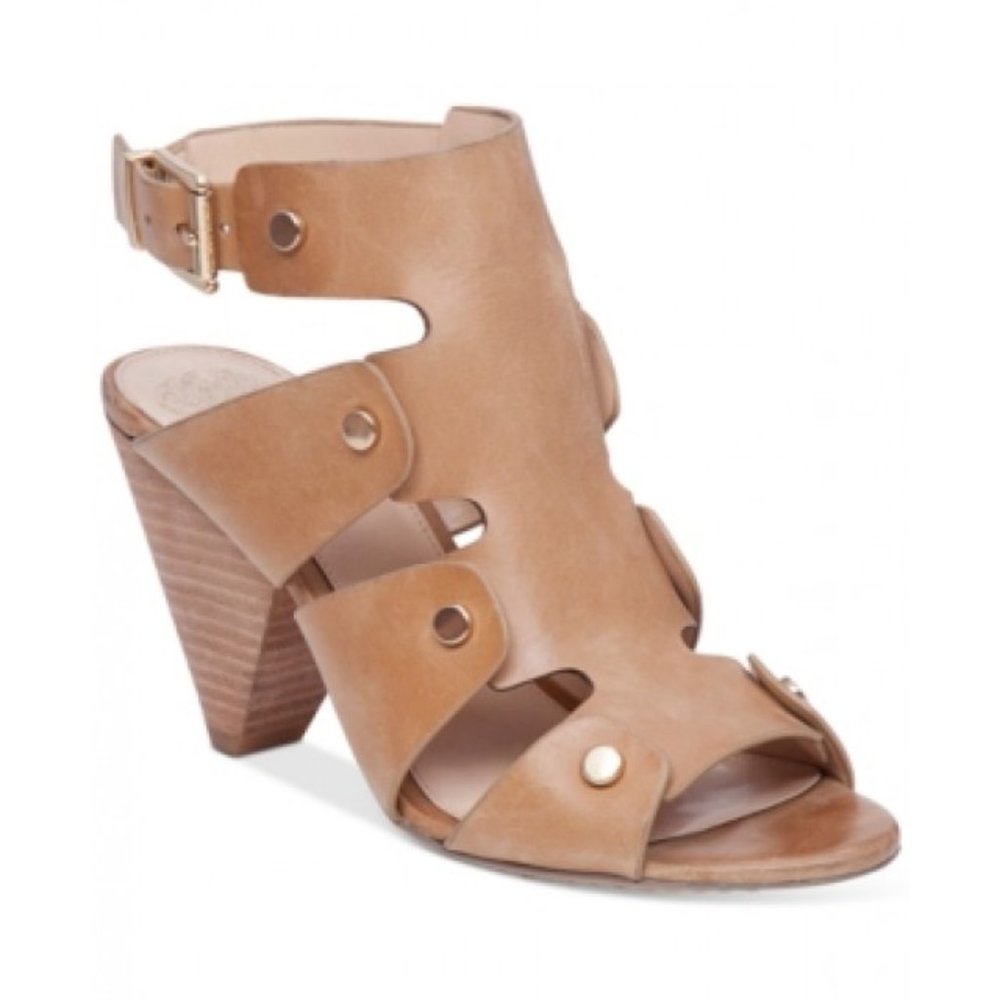 Vince Camuto Ekerd Leather Cutout Sandals - Size 9.5 M